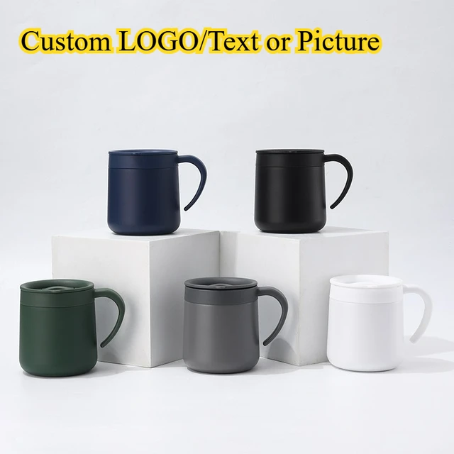 Custom Logo 304 Steel Travel Mug - Insulated Coffee Cup with Handle for Office, Leakproof Compact Design, Bulk Orders 1