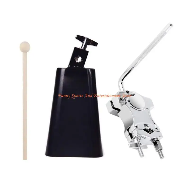 C4DE Drum-Zubehör-Kombination inklusive Universal-Kugelklemme und Cowbell Drumstick für einfache Percussion-Erweiterung – Detail 8