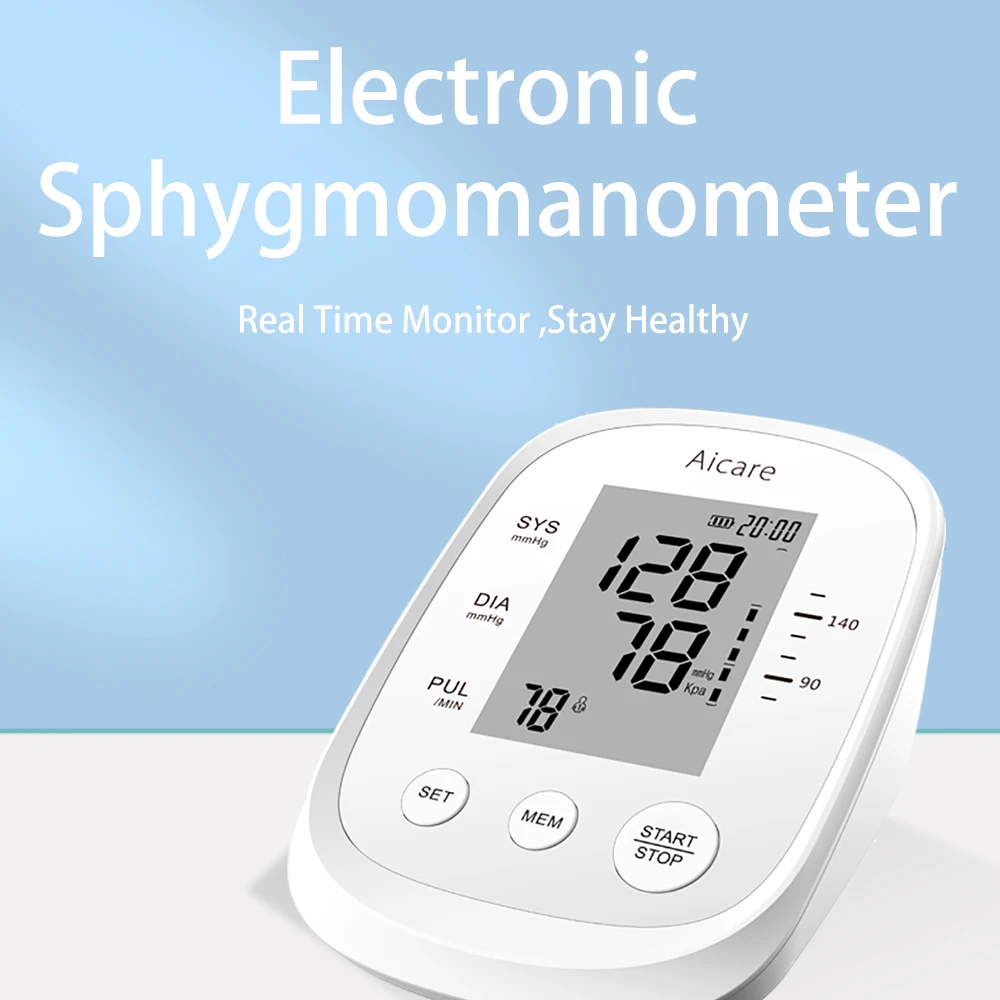 AICARE Blood Pressure Monitor Digital Tonometer Upper Arm Blood Pressure Meter Automatic BP Medical Sphygmomanometer Pulse 4