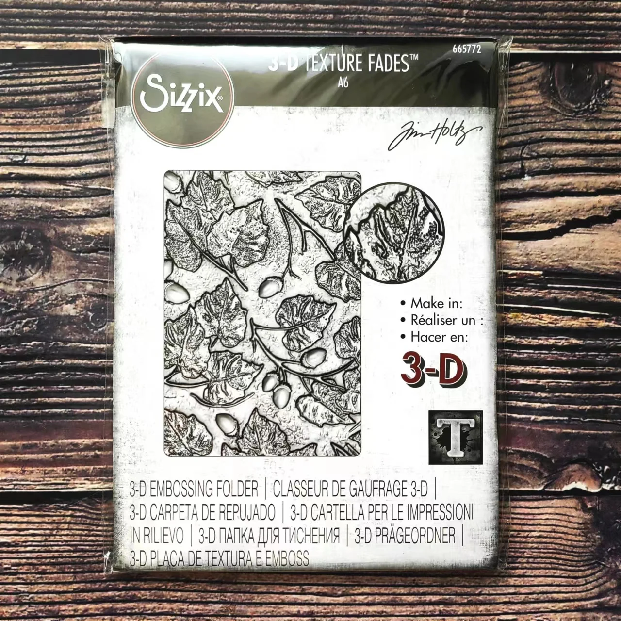 

Sizzix 665772 3-D текстура выцветает тиснение папка-желуди от Tim Holtz