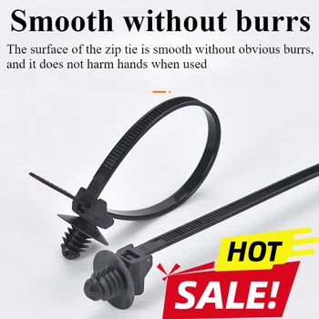 Car Nylon Tie Wrap Cable Fixed Fastener Clips  Strap Self-Locking Nylon Cable Ties Car Hose Fastening Zip Fixed Strong Practical 1