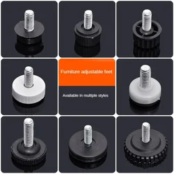 4pcs Black Plastic Furniture Adjustable Bolt Chair Feet Level Floor Protector Leg Pad M10 M8 M6 Adjustable Height Shelf Foot Mat