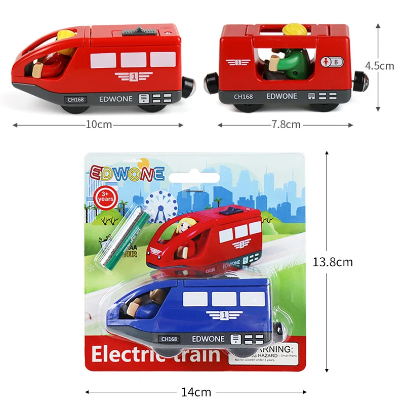 Wooden Train Railway Accessories Electric Train Magnetic Rail Car Diecast Slot Fit For All Brands Train Track Toys For Children 6
