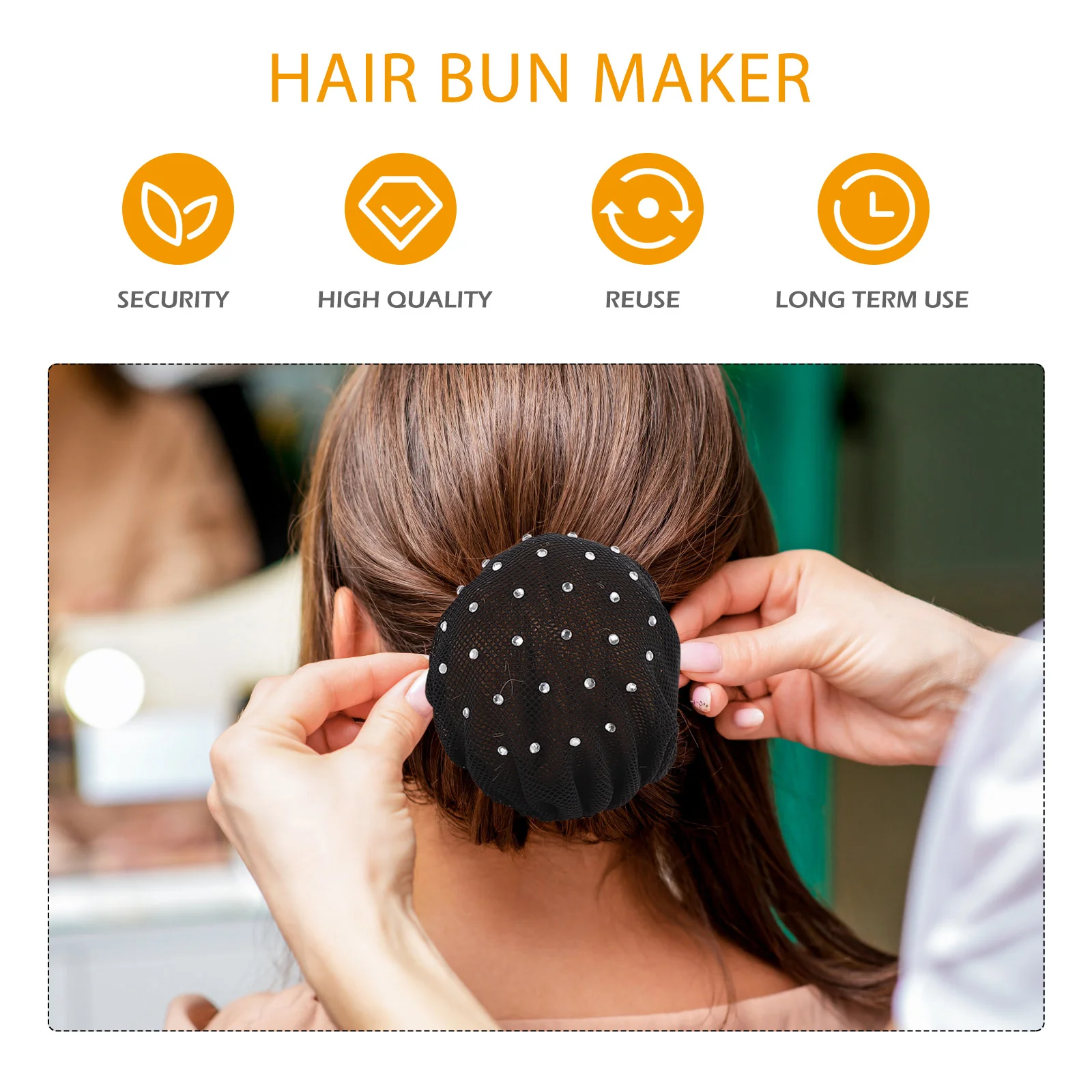 4 Pcs Pan Hair Net Crochet Hooks for Space Buns Accessories Snoods Women Needles Ballet Girls Headgear Miss