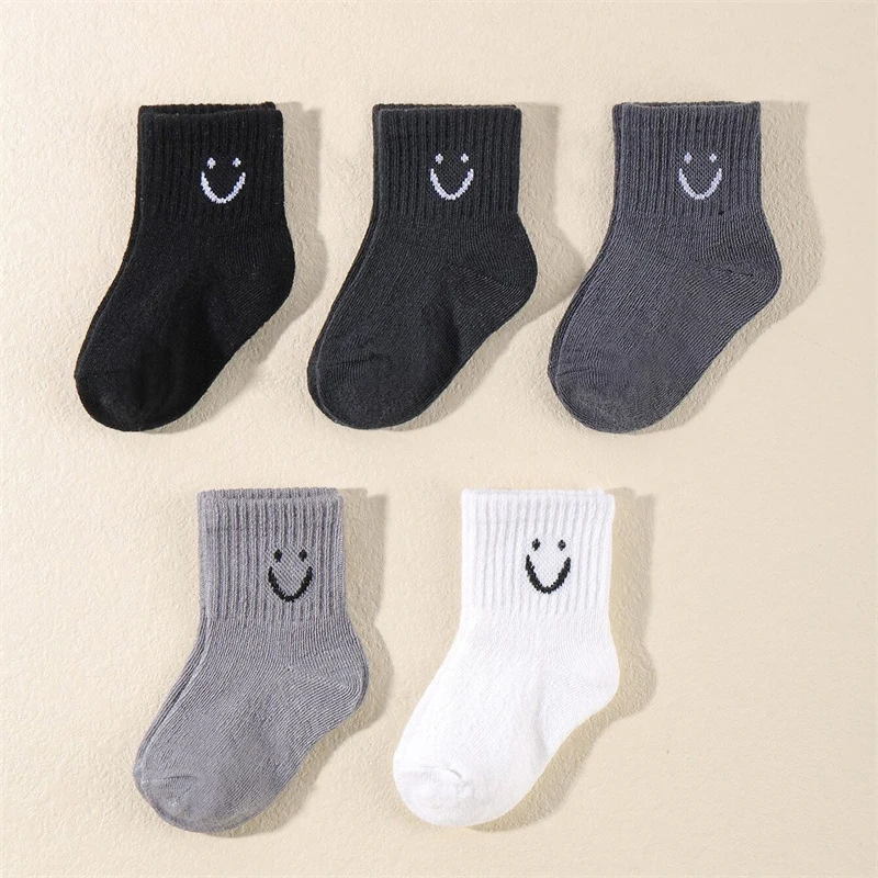 Children's Smiling Face Socks - 10 Pairs