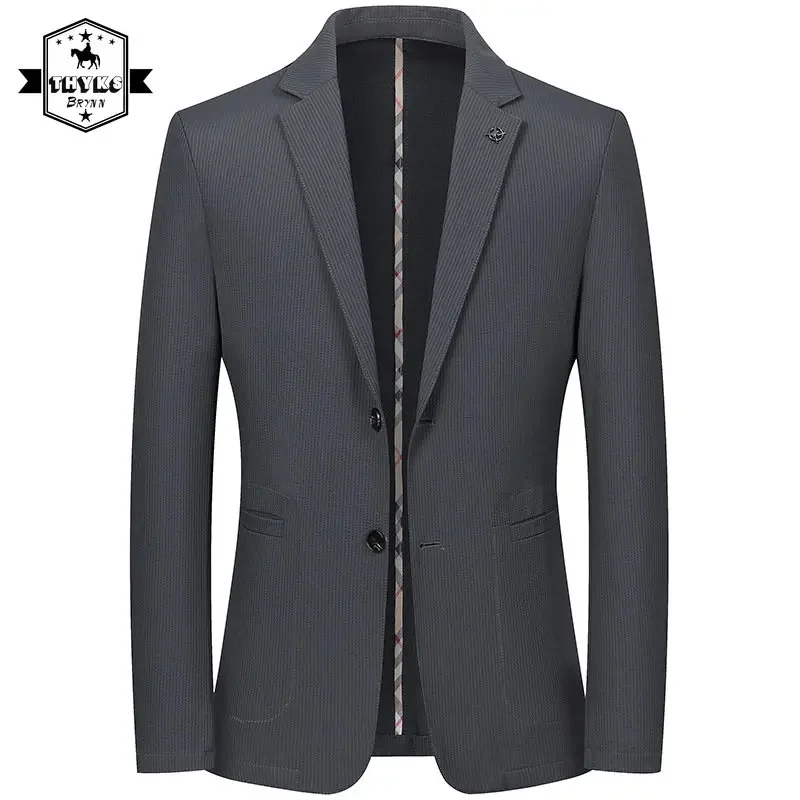 

Men's Thin Style Sunscreen Blazers Loose Casual Breathable High Elasticity Soft Suits Tops Male Solid Color Business Coat Summer