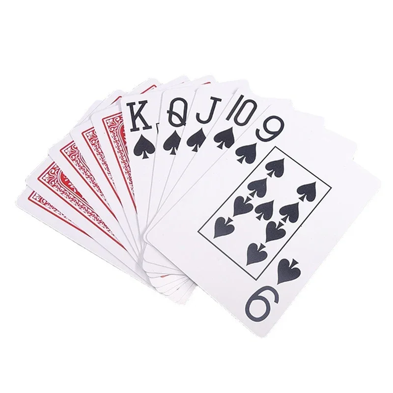 Playing Cards Plastic Playing Cards Poker Set PVC Waterproof Playing Cards 54PCS Big Character Texas Poker Set In Case Washable Flexible
