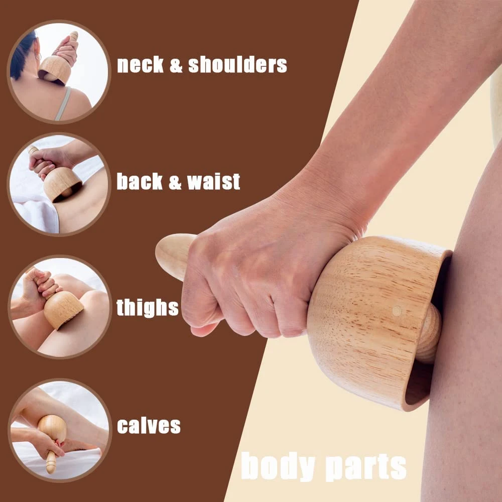 Wooden Swedish Massage Cup Manual Anti Cellulite Suction Cup Wood Therapy Lymphatic Drainage Maderotherapy Body Sculpting Tool massage tool vacuum cupping sets cellulite massager roller
