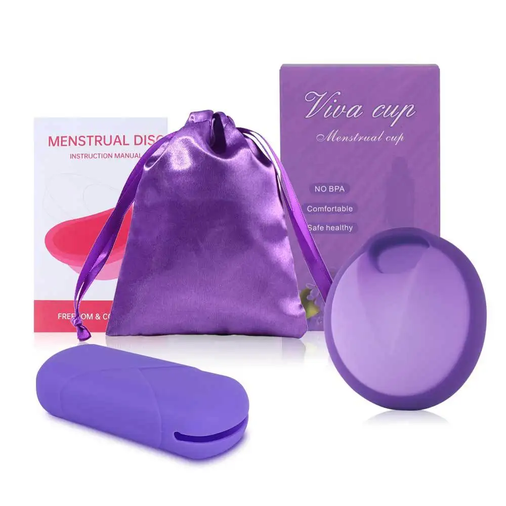 

Soft Silicone Menstrual Cup Extra-Thin Sterilizing Reusable Menstrual Disk Tampon Pad Alternative Woman Care Tools