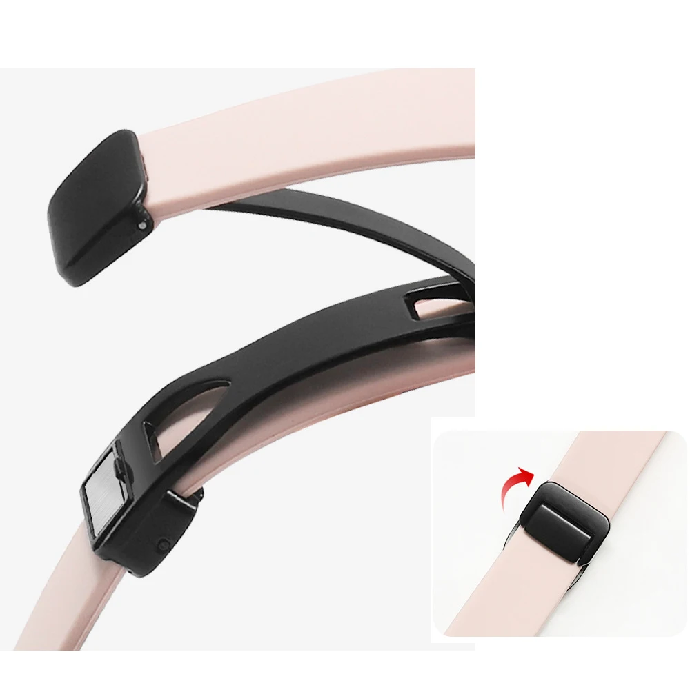 Women's Slim Silicone Magnetic Buckle Watch Band