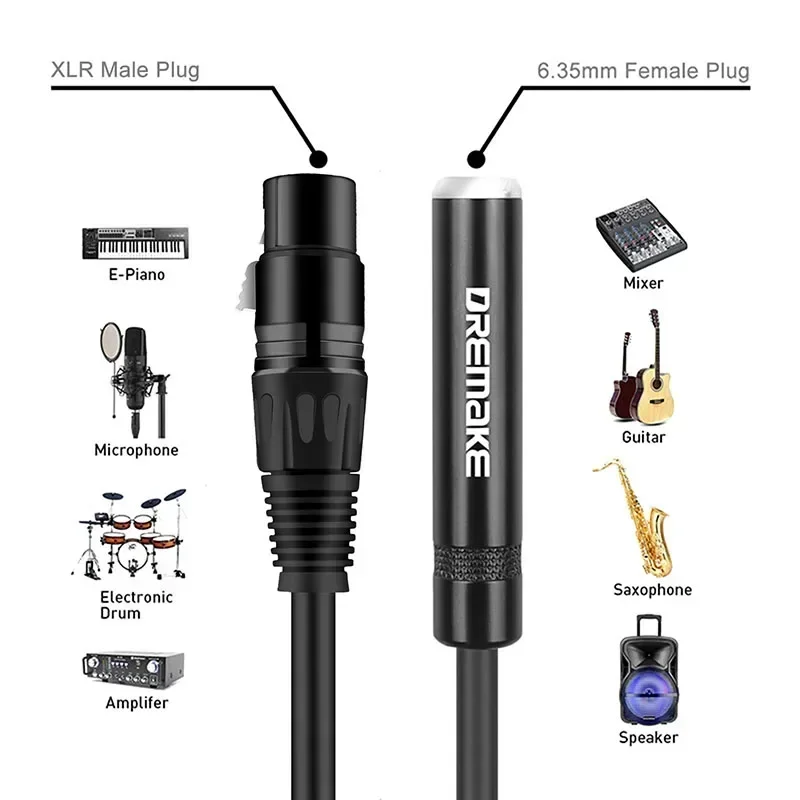 Cavo Di Prolunga XLR Compatibile Con Microfono Altoparlante AMP Normale Cavo Bilanciato XLR Maschio A XLR Femmina A 3 Pin OFC 1M 2M 3M 5M 8M 15M(Red And Black,3meter - Foto 3