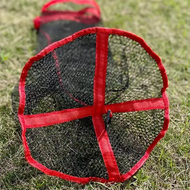 Mini Portable Fishing Bundle Mouth Fish Net Bag Mesh Oxford Fish Cage Fishing Net Bag Foldable Fishing Basket Fish Cage 0.5-2m 5
