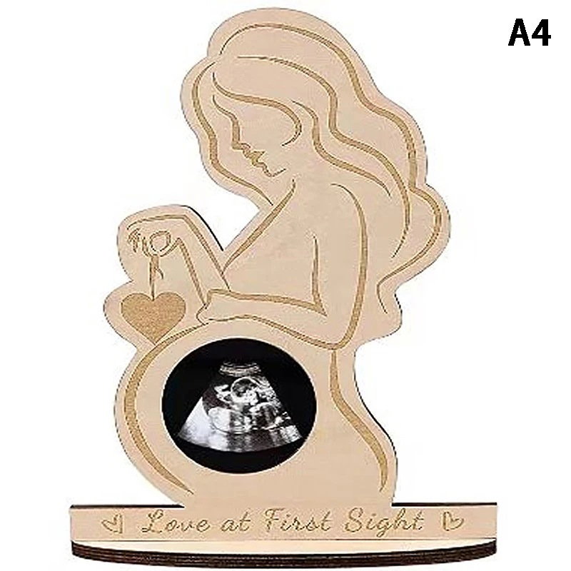 Wooden Woman Baby Ultrasound Photo Frame Sonogram Picture Frame Pregnancy Gift Baby Keepsake For Couples New Moms Father 1Pc photo frame wood canvas frame wood photo frame wood frame wood picture frame