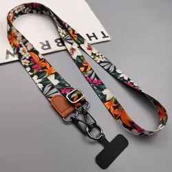 Adjustable Crossbody Phone Lanyard with Universal Clip and Card Holder (Orange)