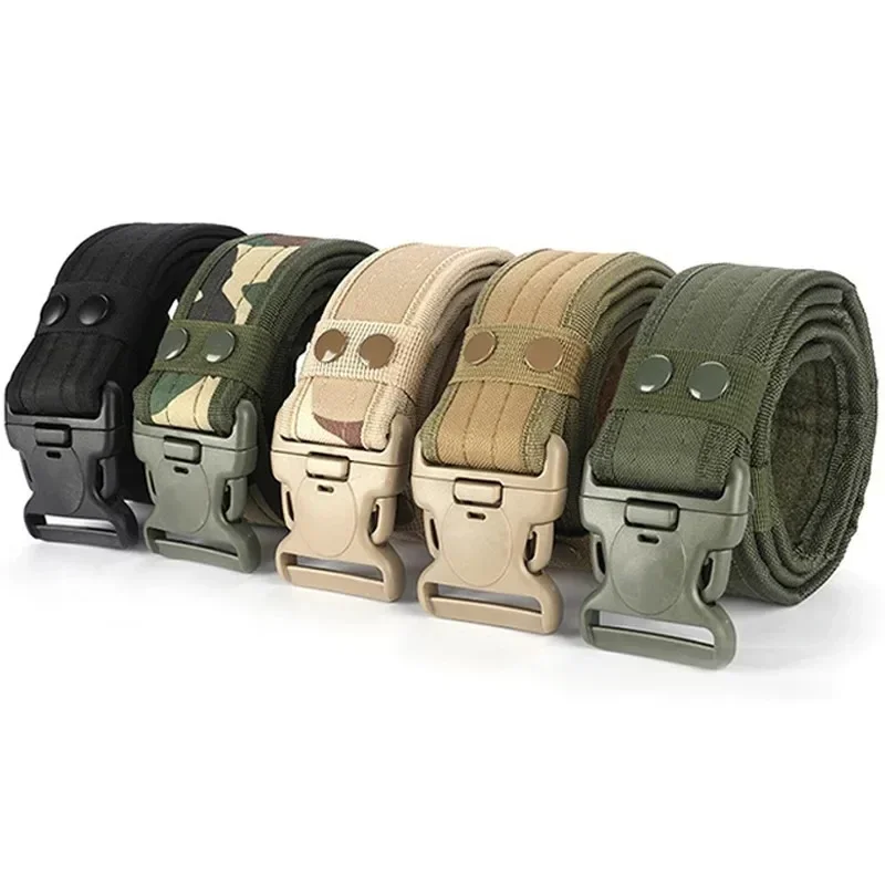 

1PCS 130cm Army Style Thicken Combat Belts Quick Release Tactical Belt Fashion Men Canvas Waistband Outdoor Hunting Accessories