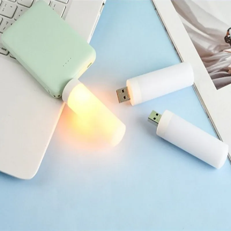 

USB plug flame lamp PC mobile charging Mini portable analog retro indoor atmosphere lighting