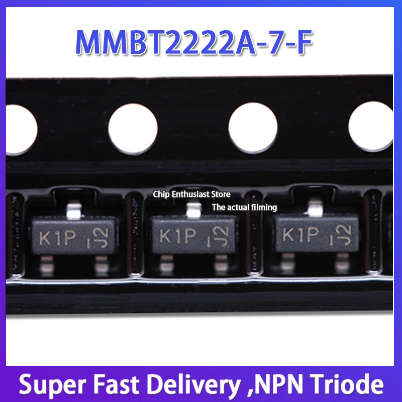 10pcs Mmbt2222a7f Diodes Print K1p Packaged Sot23 Bipolar Transistor