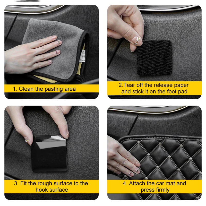 Car Foot Mats Stickers Double-sided Adhesive Round Square Carpet Mat Fixing 1-20pair