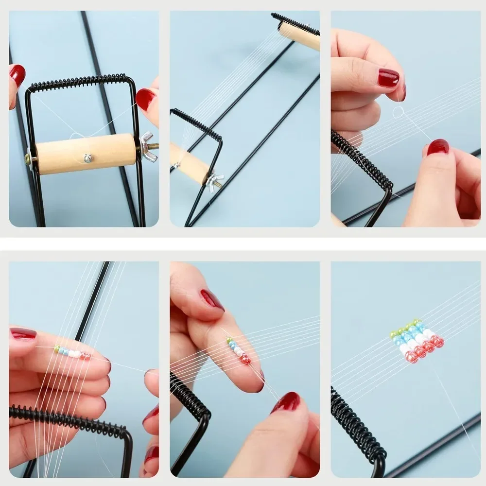 직조 구슬 직기, 사용하기 쉬운 DIY 도구, 탄성 밴드 참 체코 유리 구슬 바늘, 팔찌 목걸이 쥬얼리 제작
