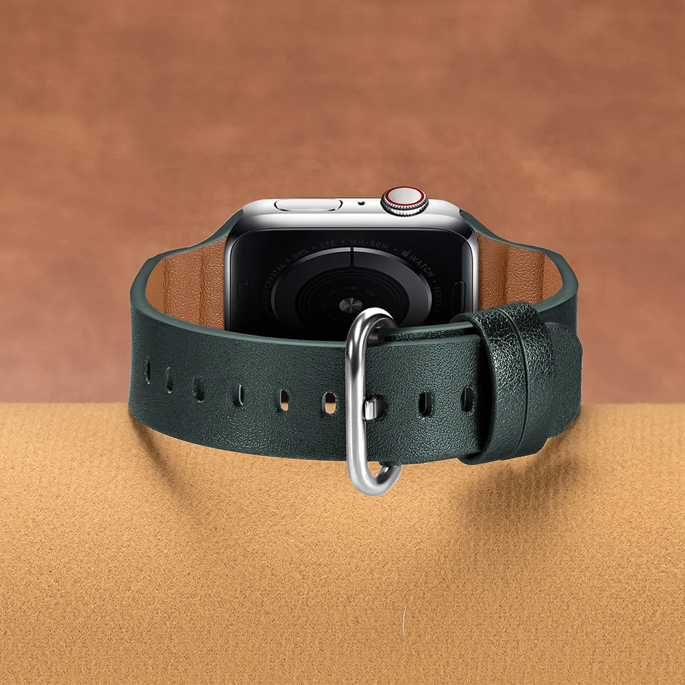 Leather strap for Apple watch 6 5 4 SE 3 44mm 42mm 40mm 38mm premium replacement bracelet strap for iwatch 8 7 45mm 41mm correa