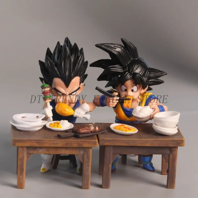 

8cm Anime Dragon Ball Z Son Goku Vegeta Eating Action Figure PVC Super Saiya Collection Model Ornaments Toys For Childs Gifts