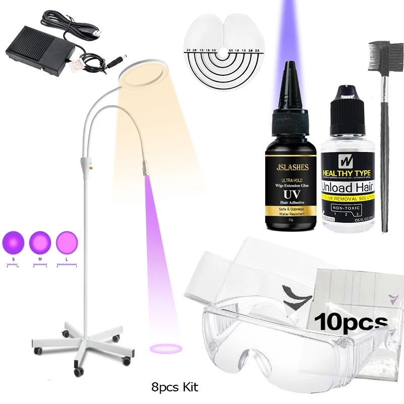 2in1UV-Light Technology Hair Extension Set with Wigs glue Traceless tool for tape Hair Extension Fast Grafting Tool hair remover