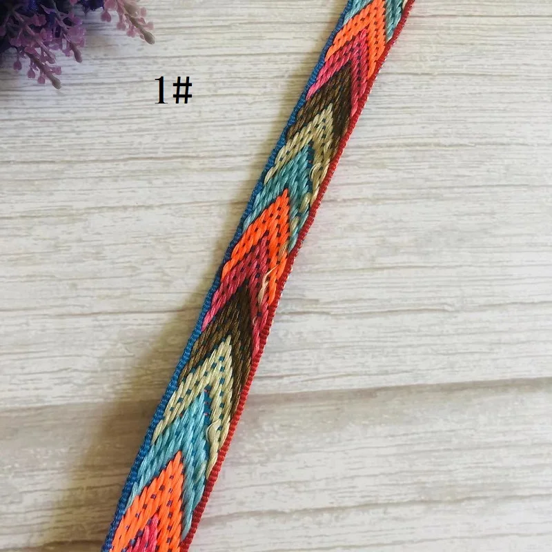 7Yards/lot Wide 2.2cm Woven Jacquard Ribbon Geometric Figure For Straps Clothing Accessory ls-1265