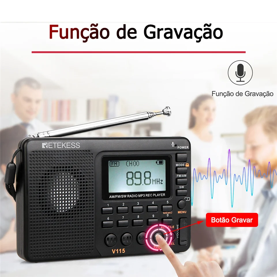 Retekess rádio portátil