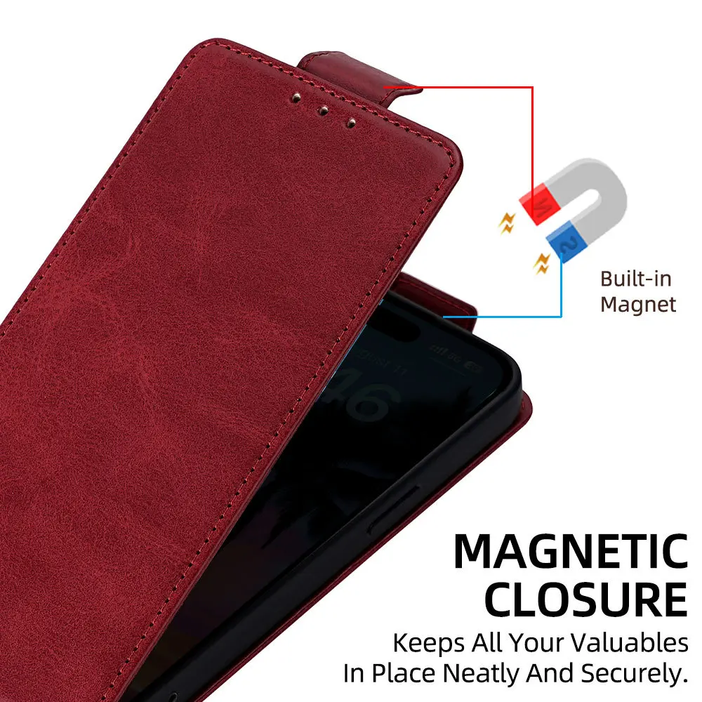 Leather Wallet Phone Case with Card Slots - Flip Cover Shell