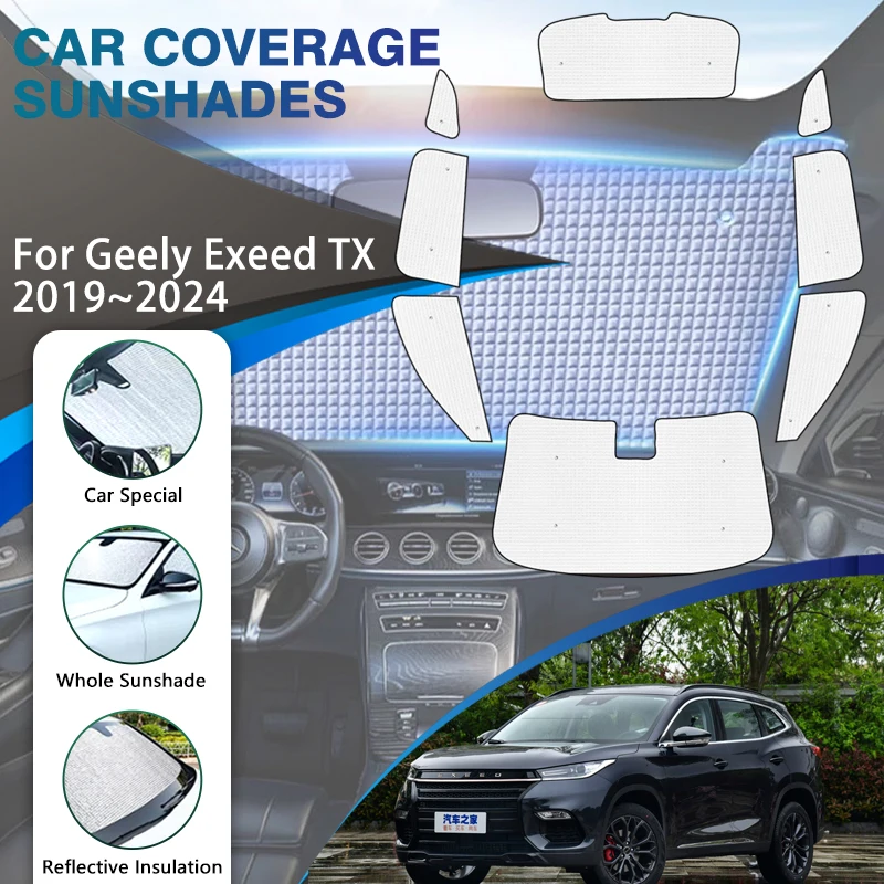

Full Sunshades Covers For Chery Exeed TX M31T 2019 2020 2021 2022 2023 2024 Car Windshields Side Window Visors Car Accessories