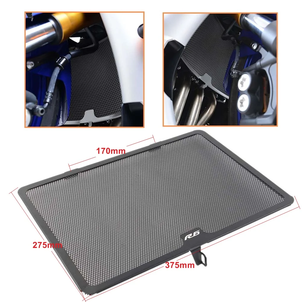 

Крышка радиатора для мотоциклетного гриля для Yamaha YZF-R6 YZF R6 2006 2007 2008 209 2010 2011 2012 2013 2014 2015 2016