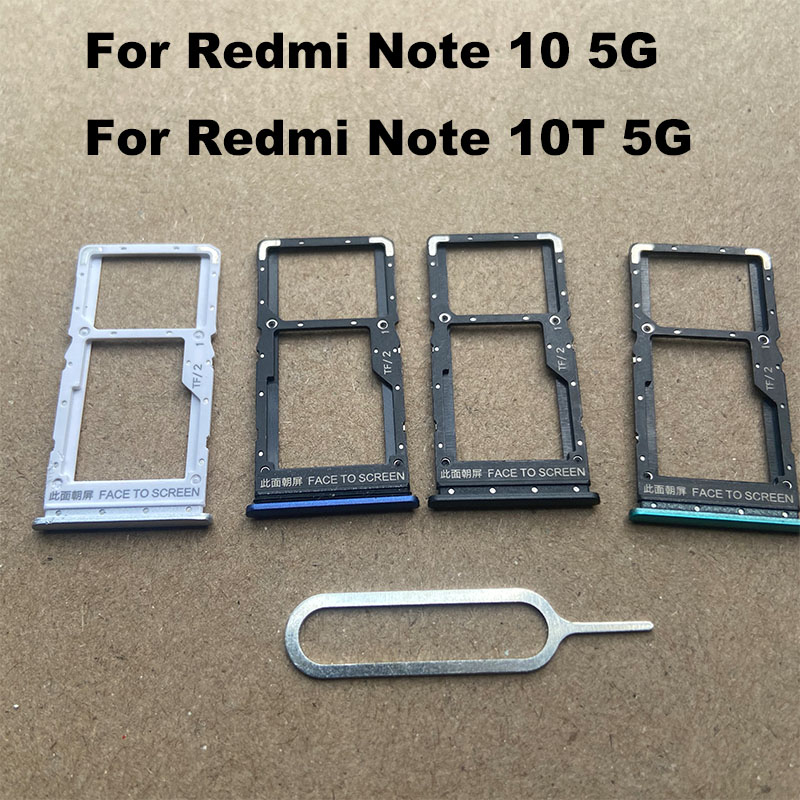 New For Xiaomi Redmi Note 10 10T 5G Sim Card Tray Slot Holder Socket Adapter Connector Repair Parts Replacement