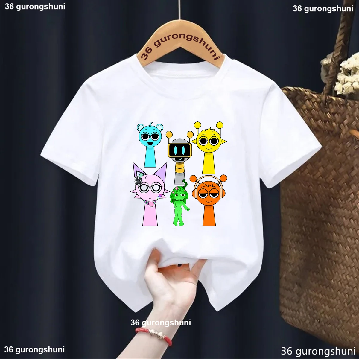 New Kids T Shirt Cartoon Sprunki T-Shirt Children'S Horror Game Graphic Print T-Shirt Boys Fashion Boys/Girls Universal Clothes 3