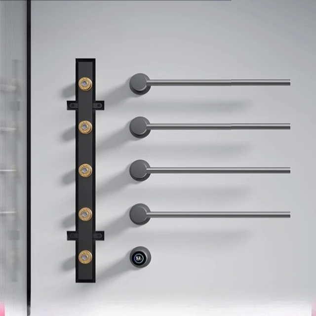 ชั้นวางผ้าขนหนูไฟฟ้าแบบปกปิดเครื่องทําความร้อนอัจฉริยะราวตากผ้าทองแดงฝังไว้ล่วงหน้าอุปกรณ์ห้องน้ําเรียบง่ายในบ้าน 1