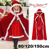 3 Size Christmas Women Girls Christmas Red  Hooded Cape Cloak Party Sexy Santa Cosplay Christmas Costumes Cloak Decoration ﻿