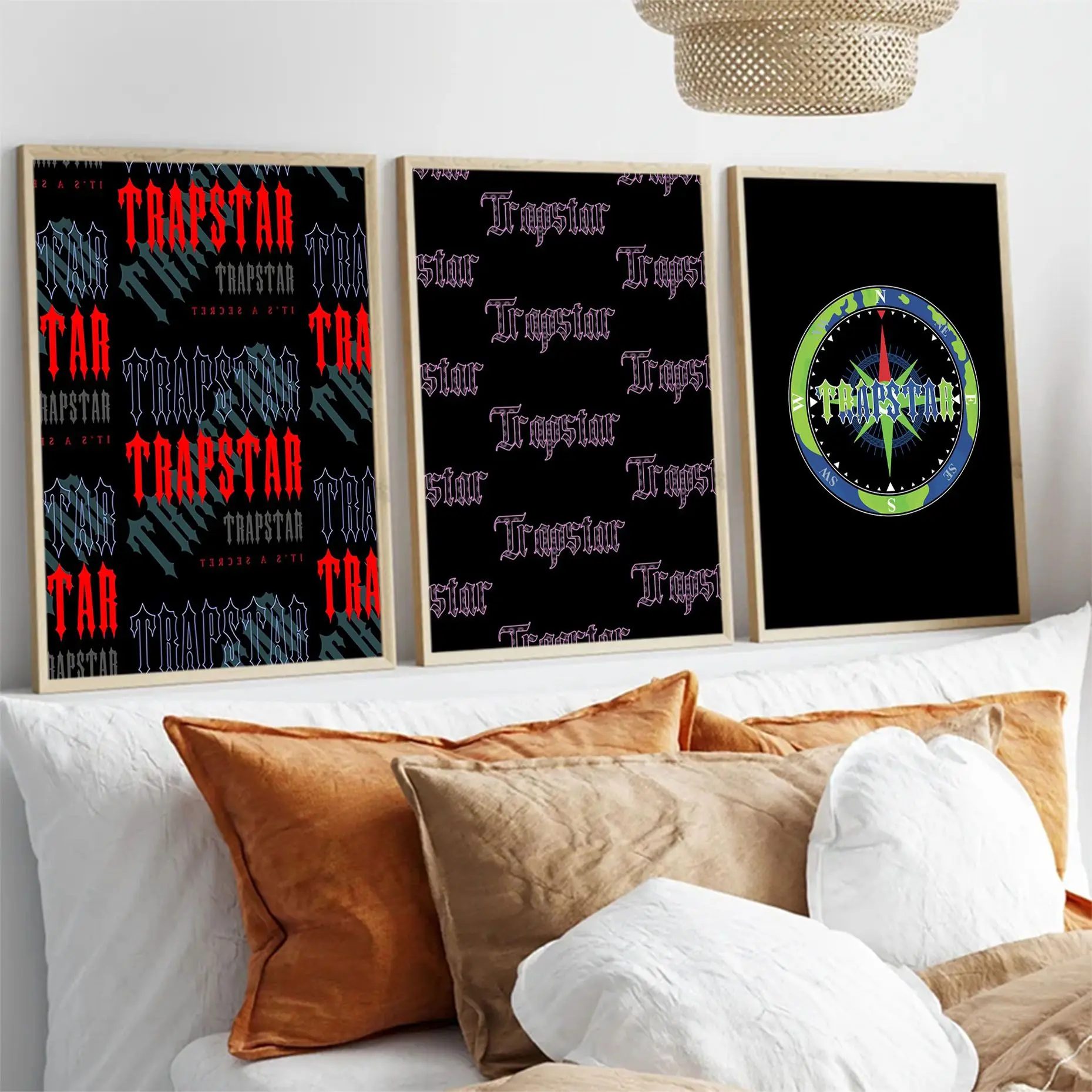 T-Trapstar Logo Anime Poster Adesivo Di Carta Impermeabile Appiccicoso Coffee House Bar Kawaii Room Decor