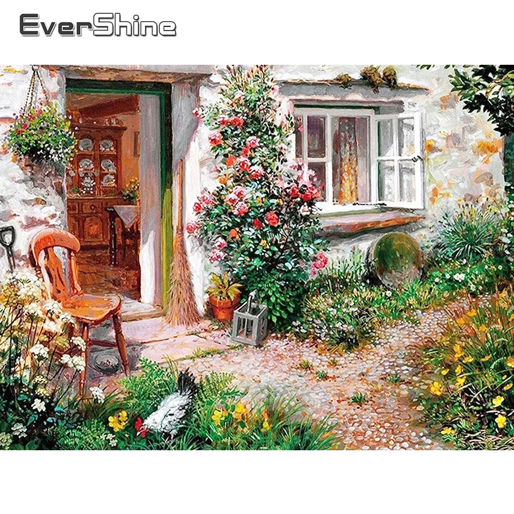 EverShineFullSquareDiamondPaintingGardenPictureRhinestones