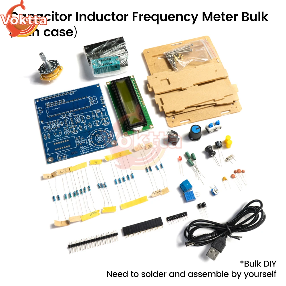 DC5V LCD Frequency Meter Digital Transistor Tester Resistance Capacitance Meter Tester Inductance Measurement Electronic DIY Kit 5