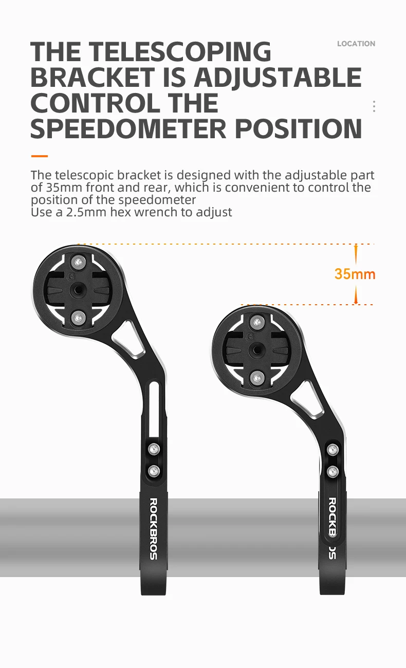 ROCKBROS Bicycle Computer Mount Bike Light Holder Bike Speedometer Gps Support Cycling Road Mtb Flashlight Extension Bracket