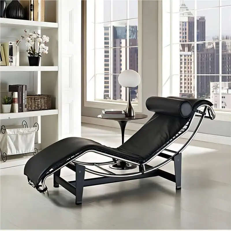 

Home Stainless Steel Frame Adjustable Lazy Lounge Leather Lounge
