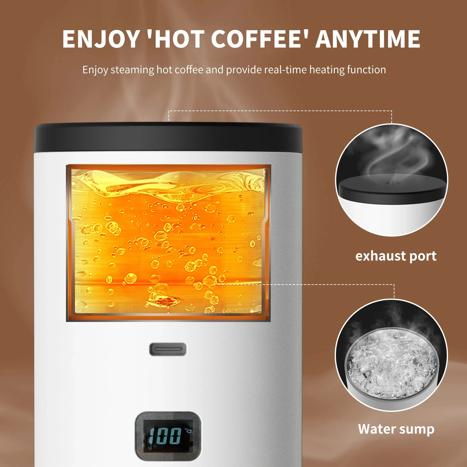 Portable Wireless Charging Coffee Machine 15BAR Multi-function 3 in 1 Fully Automatic Heating Overflow Capsule Coffee Machine