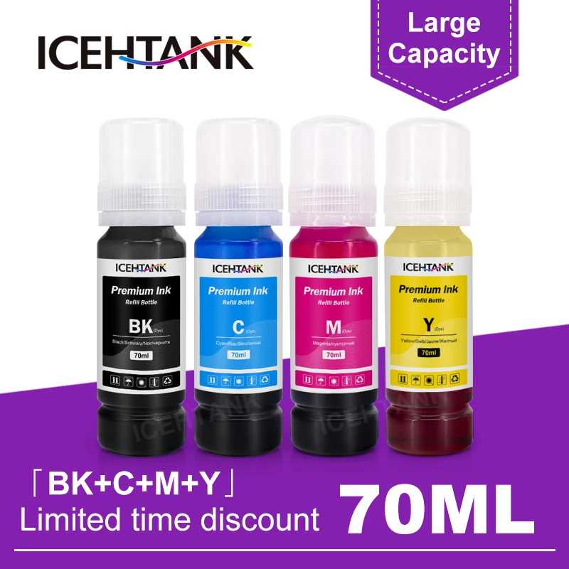 Icehtank Per Epson Stampante L3150 Per Ecotank L3110 L4150 L4160 Et-2750 3750 4700 4750 2720 101 102 103 104 502 544 001 003