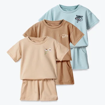 Girls’ Daisy Embroidered Summer Suit 1