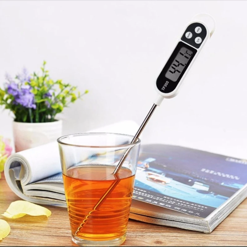 Household kitchen stainless steel probe food thermometer, LED digital display milk beverage barbecue thermometer 4