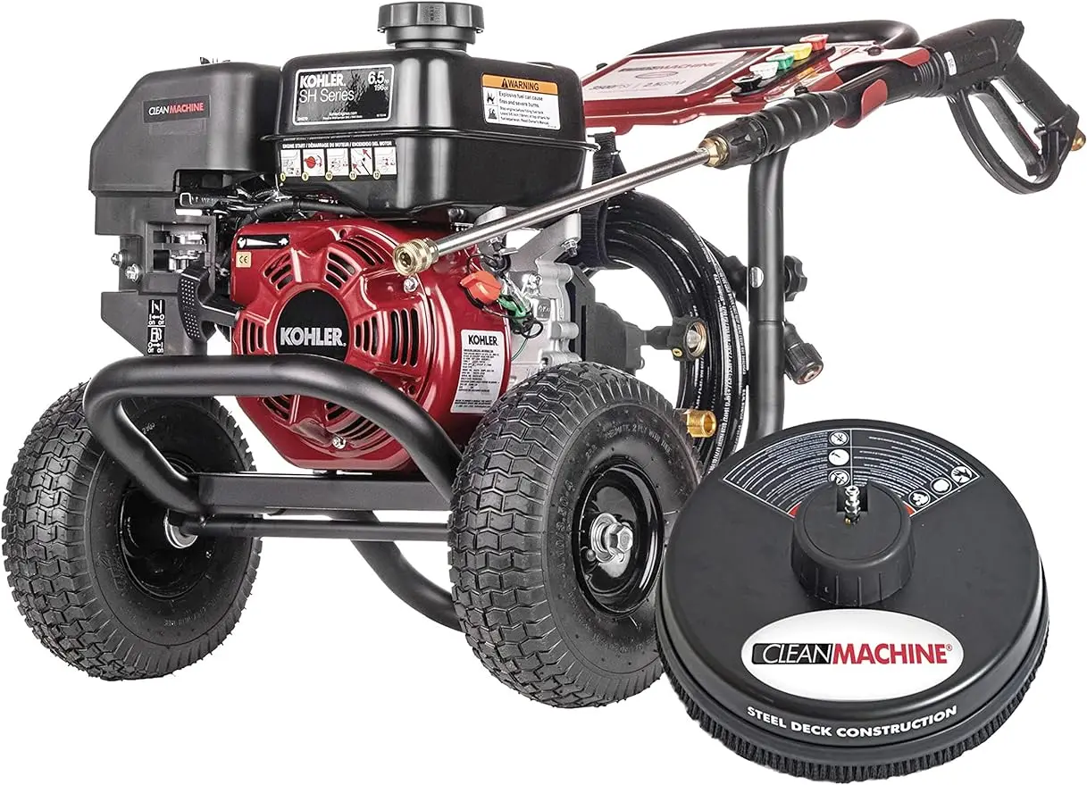 

Прибор для чистки автомобиля 3500 PSI, газовая мойка высокого давления 2,5 GPM, двигатель Kohler SH270, включает 15-дюймовую поверхность