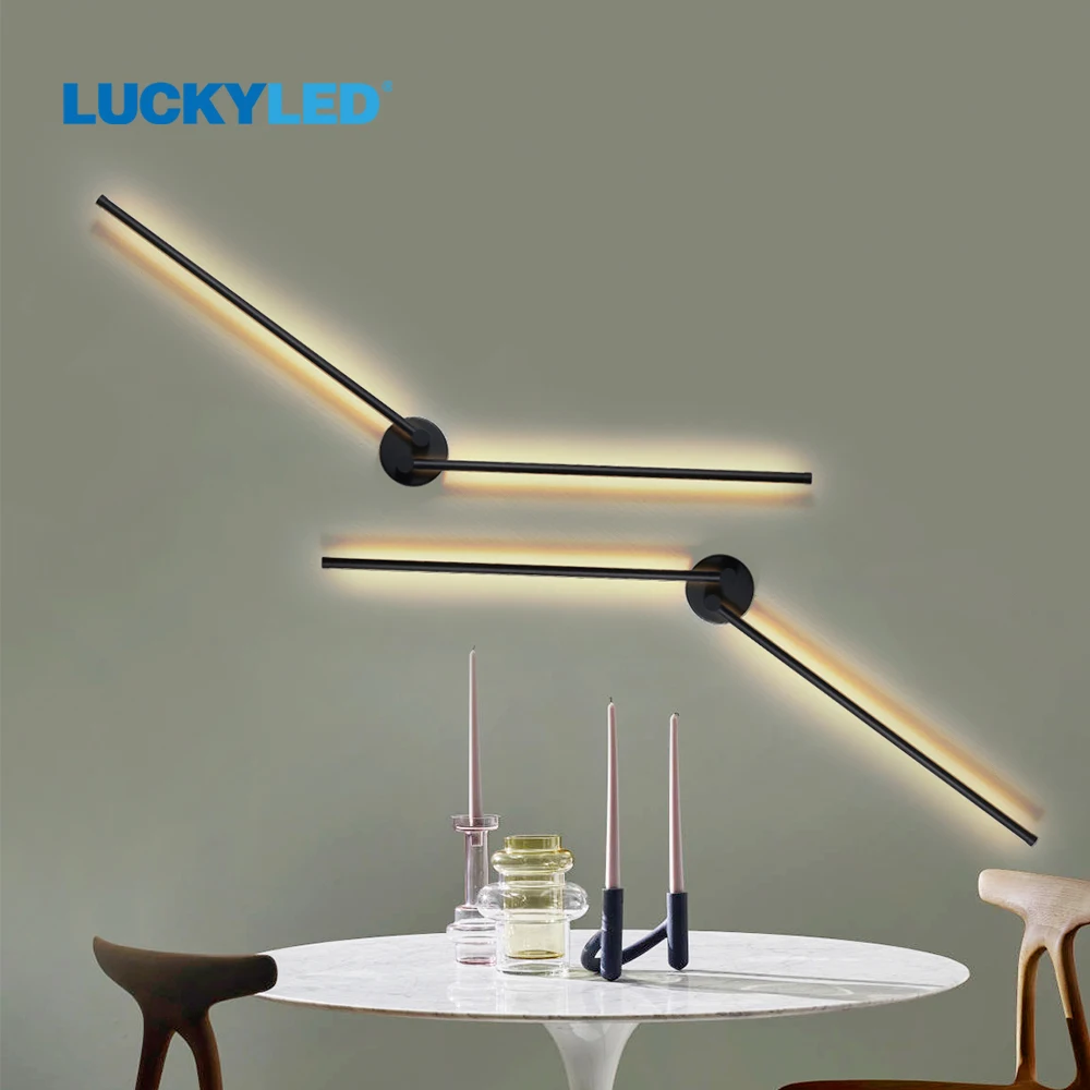 LUCKYLED Led Wall Lamp Rotation Adjustable with Switch Led Wall Lights Interior Living Room Bedroom Modern Sconce Lamp