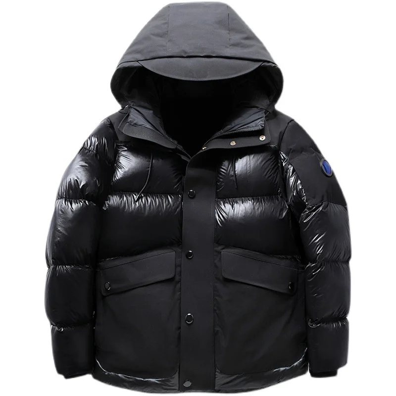

Men's Hooded White Duck Down Jacket Winter Warm Parka Coat Outwear Windproof Warm Overcoats Mens Jacket