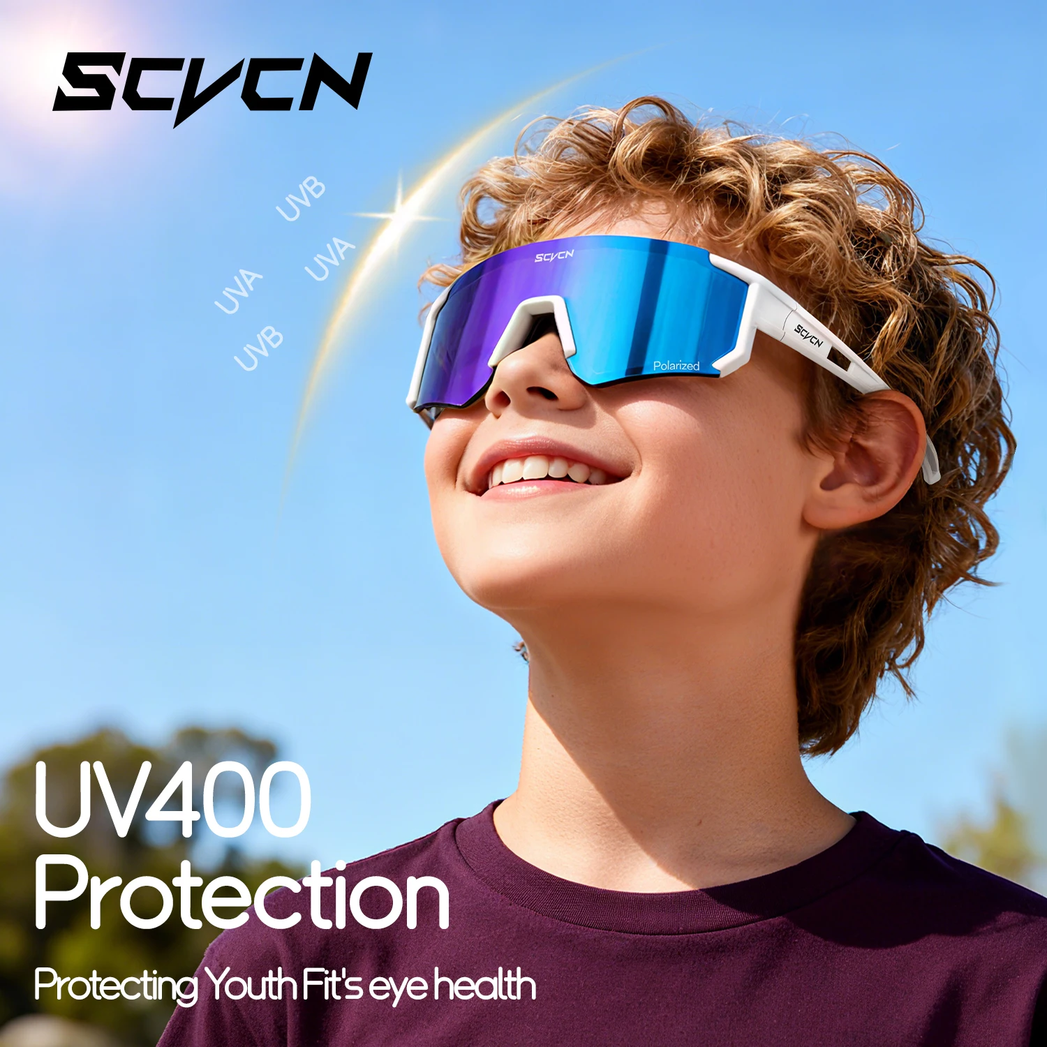SCVCN Kids Photochromic Sunglasses Polarized Cycling Glasses Sports UV400 Boy Baseball Outdoor Eyewear Running Hiking Sunglasses