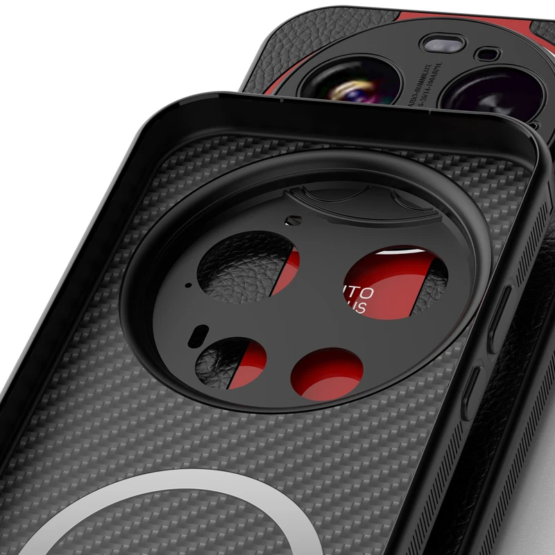 Magnetic Luxury Lichi Leather + Soft TPU Ultra Thin Matte Lens Protection Case