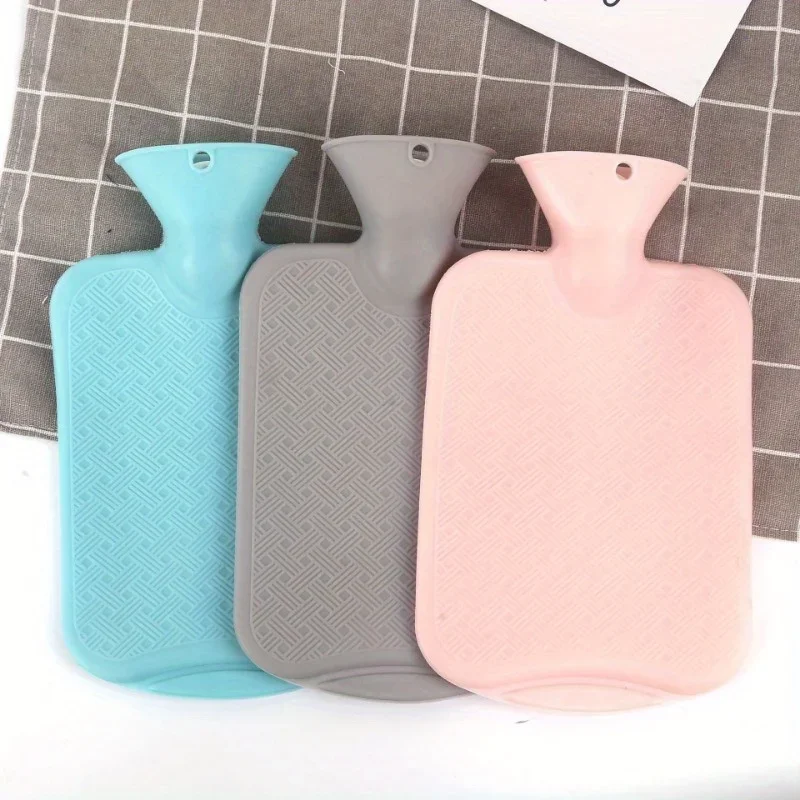 1Pc 1000ml 뜨거운 물 병 단색 두꺼운 PVC 실리콘 고무 뜨거운 물 병 관..